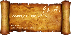 Csoknyai Adrián névjegykártya